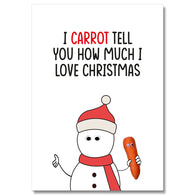 Snowman Carrot Christmas Card